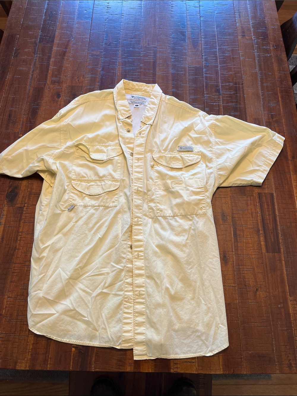 Columbia Men’s Short-Sleeve Fishing Shirt - Pale Yellow